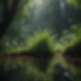Lush aquatic plants thriving in a freshwater environment