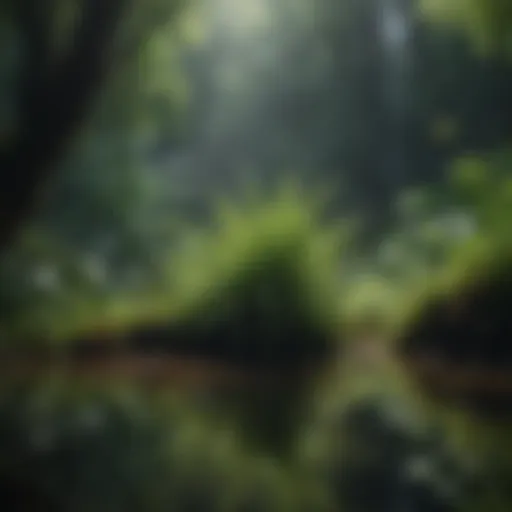 Lush aquatic plants thriving in a freshwater environment