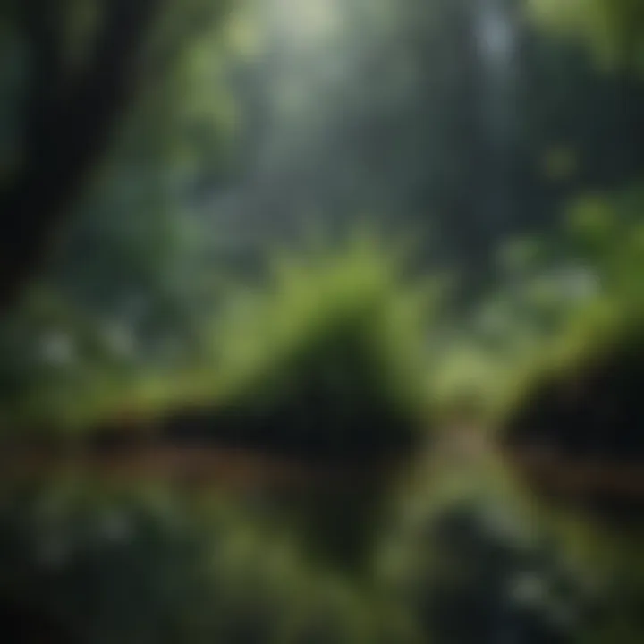 Lush aquatic plants thriving in a freshwater environment