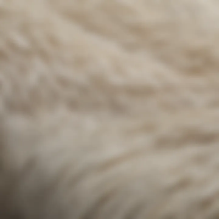 Close-up of a polar bear's fur showcasing its color