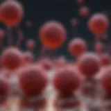 Microscopic view of myeloma cells