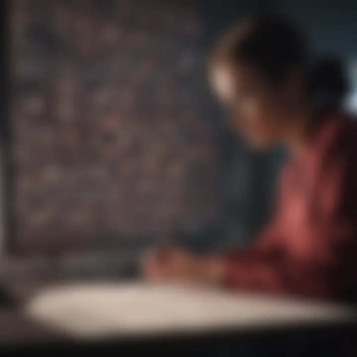 Researcher analyzing data on myeloma