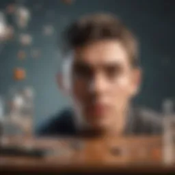 Illustration depicting cognitive challenges associated with ADHD