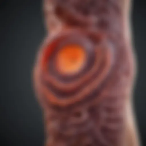 Detailed diagram of colon cancer pathology