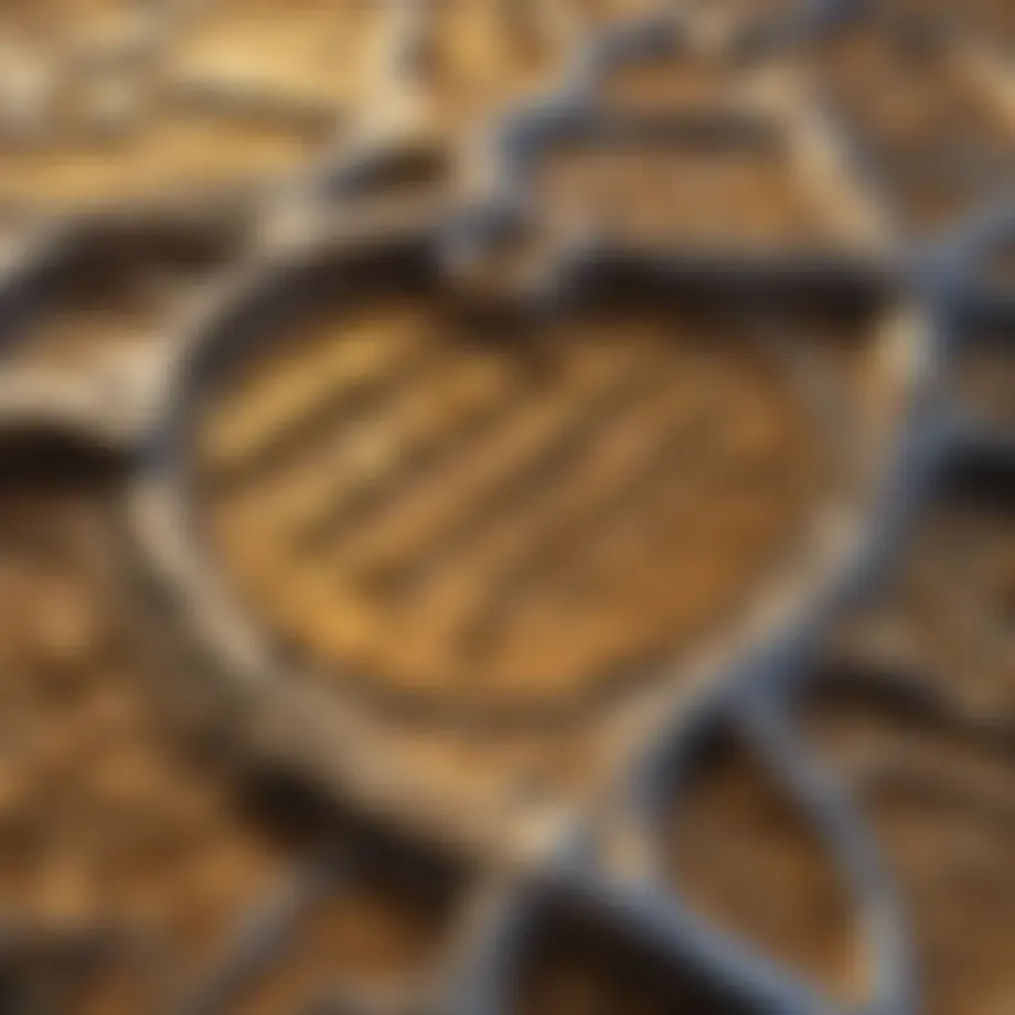 A detailed cross-section of brass alloy showcasing its microstructure