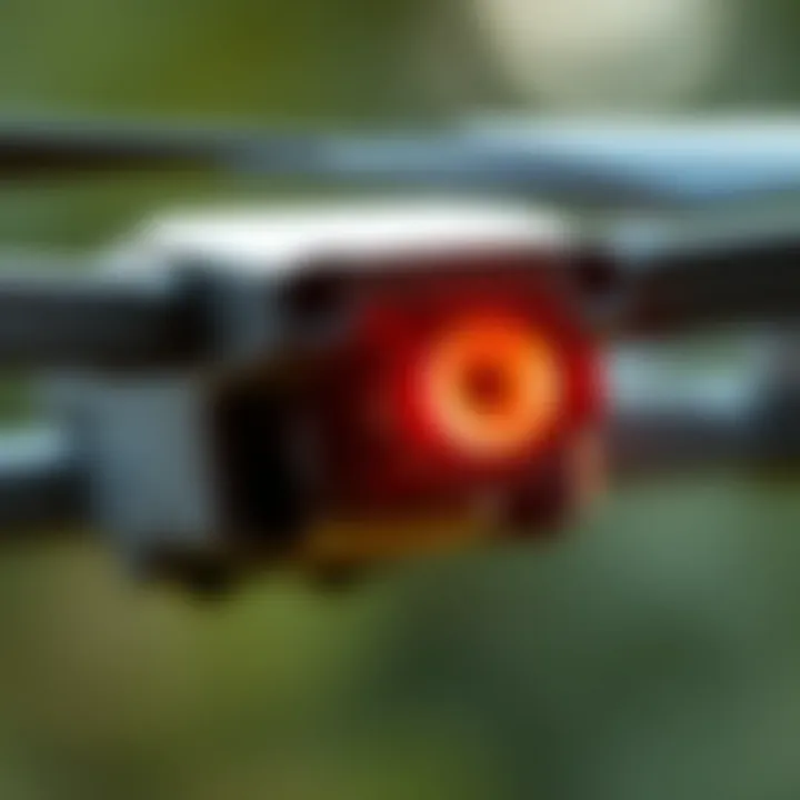 Advanced Sensor Technology in Production Drones Close-up of drone technology showcasing advanced sensors