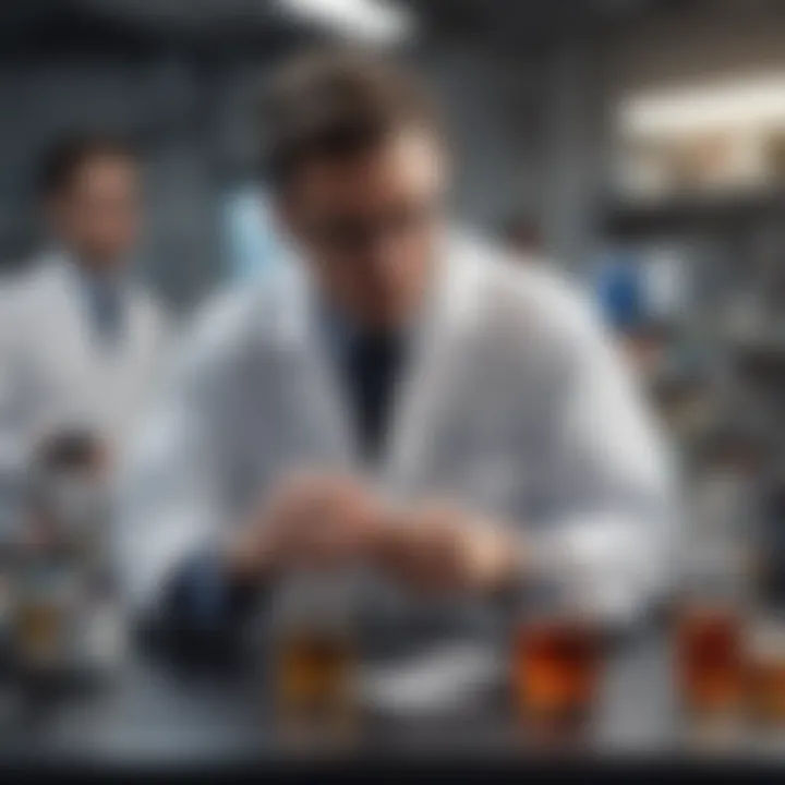 Laboratory setting with researchers studying DMSO applications