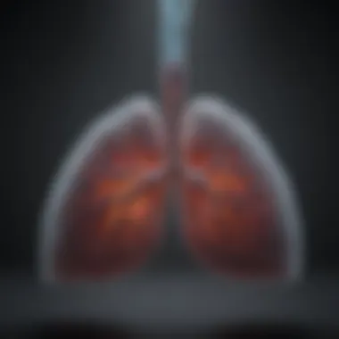 Lung diagram showing effects of humidity on function