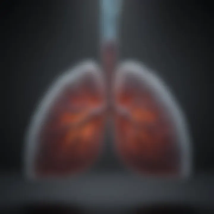 Lung diagram showing effects of humidity on function