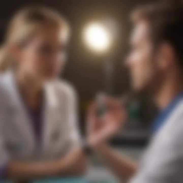 Healthcare professional discussing with a patient
