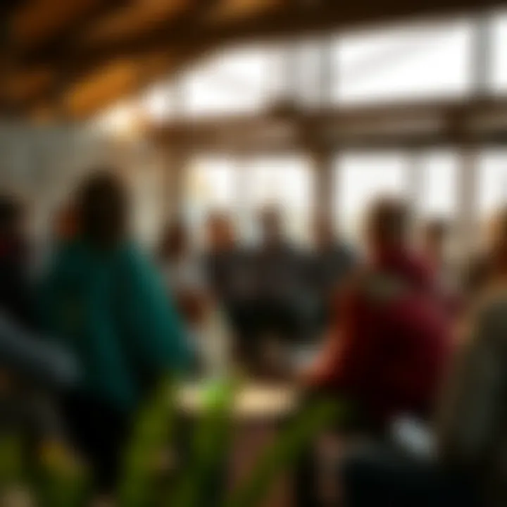 Community gathering discussing adaptation strategies for climate change