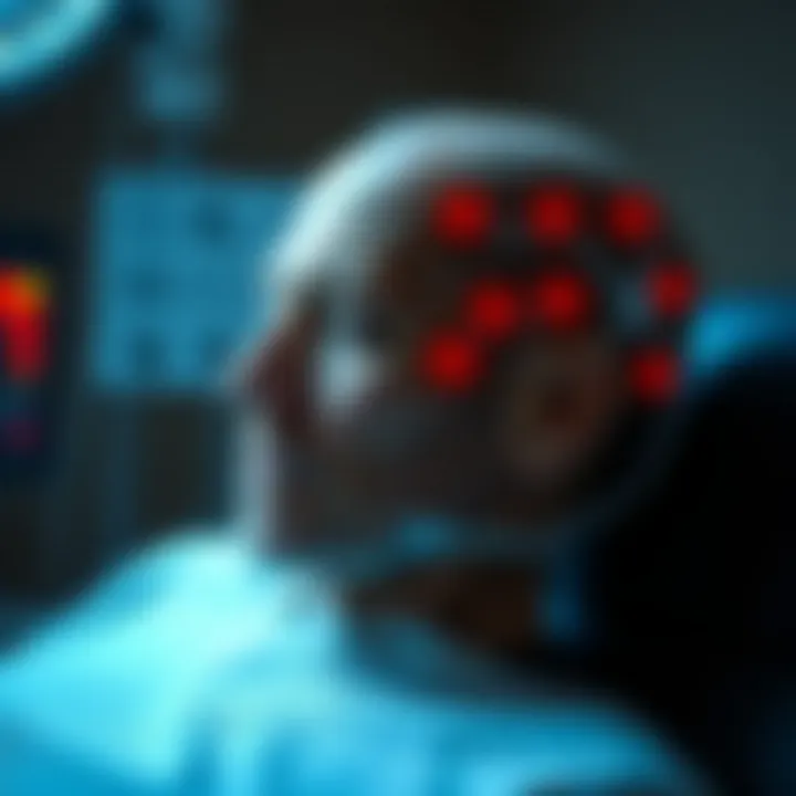 Patient undergoing brain stem stimulation therapy for pain relief