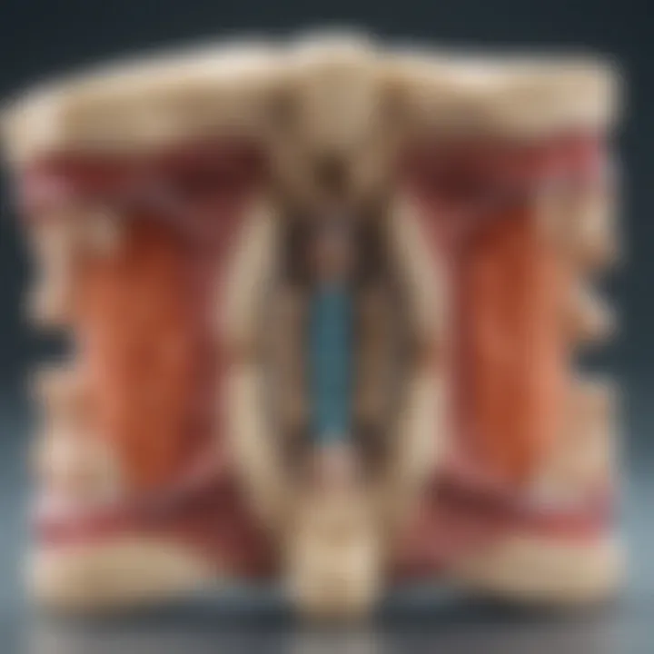Illustration of cervical intervertebral disc anatomy