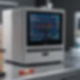 Detailed view of a clinical flow cytometer showcasing its advanced technology.