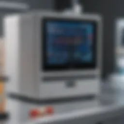 Detailed view of a clinical flow cytometer showcasing its advanced technology.