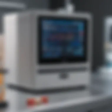 Detailed view of a clinical flow cytometer showcasing its advanced technology.