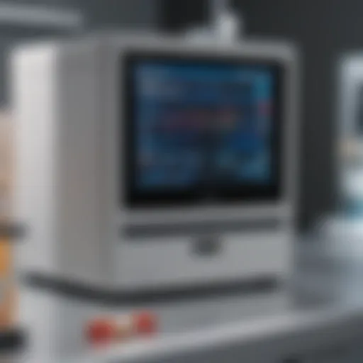 Detailed view of a clinical flow cytometer showcasing its advanced technology.