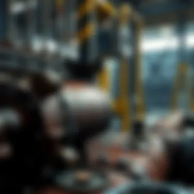 An industrial setting showcasing materials affected by atmospheric corrosion