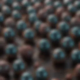 Close-up view of Miltenyi magnetic beads under a microscope