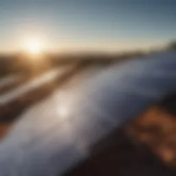 A solar panel field glistening under the sun