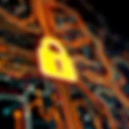 Abstract representation of digital data encryption techniques