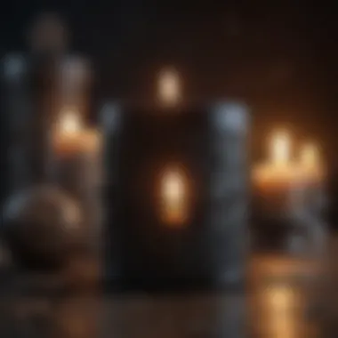 Mystical Black Candle A mystical black candle surrounded by ancient symbols