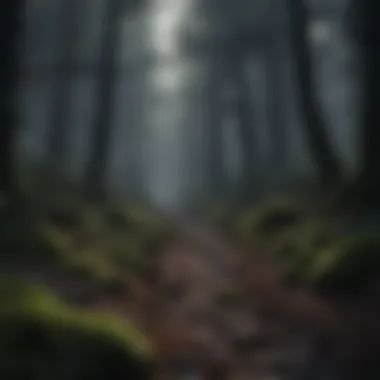 Shadowy Forest of the Unknown A shadowy forest representing the unknown in black magic