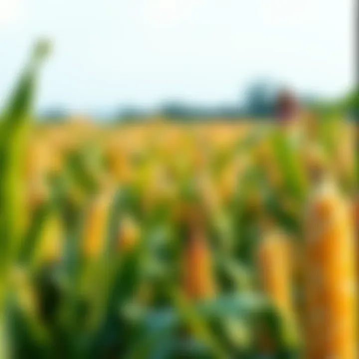 A field of diverse corn varieties illustrating biotechnological advancements