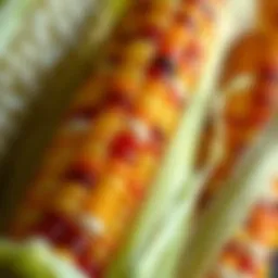 A close-up view of genetically modified corn kernels showcasing their unique traits