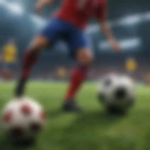 Showcase of virtual soccer gameplay with vibrant graphics