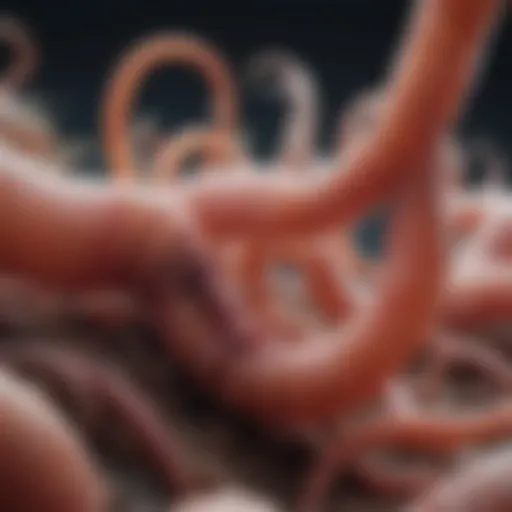 Illustration of worm reproductive anatomy showcasing various structures
