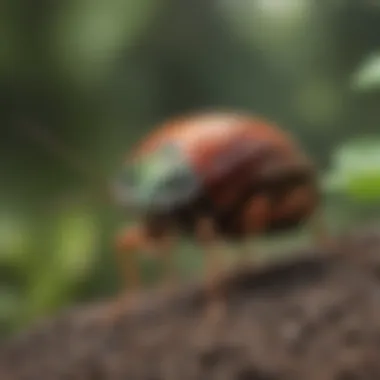 Shield Bug in Its Ecosystem A shield bug in its natural habitat, illustrating ecological interactions.