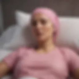 Illustration depicting the exhaustion experienced by breast cancer patients