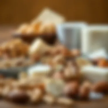 Nuts and Dairy: Protein Powerhouses An array of high-protein foods including nuts and dairy products