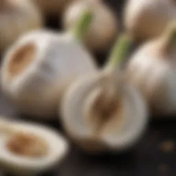 A close-up of garlic cloves illustrating their natural form