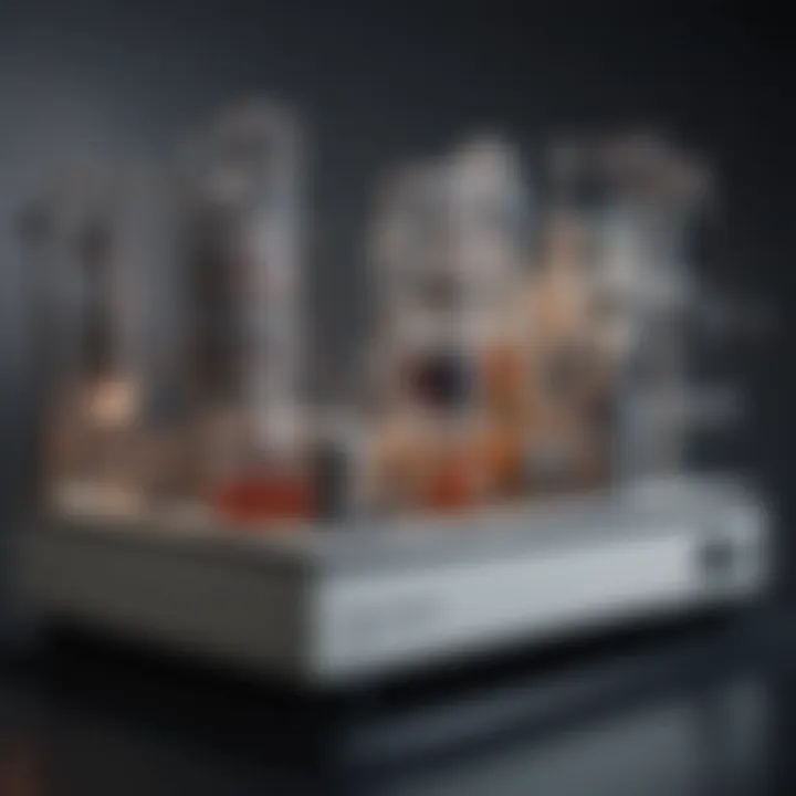 Detailed representation of gas chromatography equipment