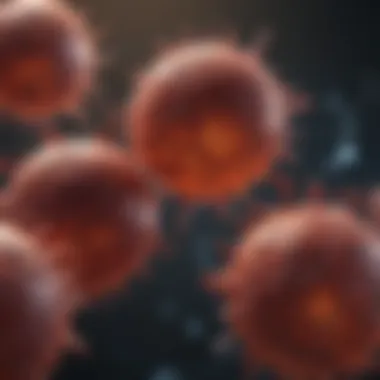 A visual representation of cancer cells and their interaction with iron