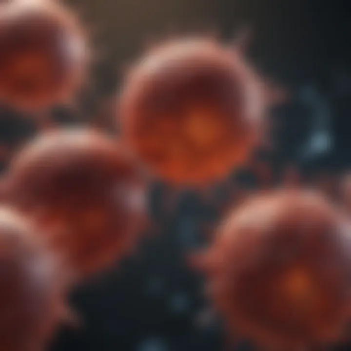 A visual representation of cancer cells and their interaction with iron