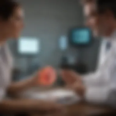 Healthcare Consultation on Liver Cancer Symptoms Medical professional discussing liver cancer signs with patient