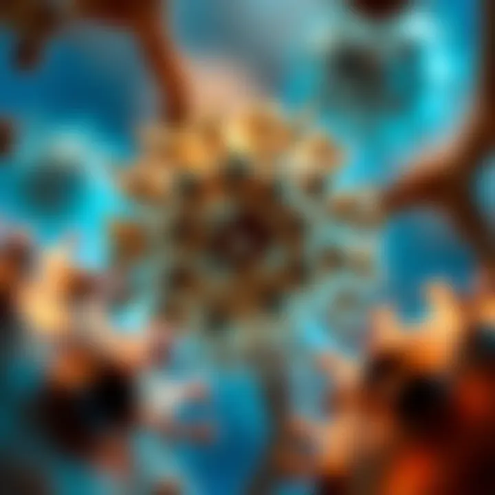 A complex cellular structure illustrating cancer cells