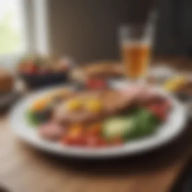 Balanced Meal Composition for Optimal Leptin Balanced meal showcasing leptin-friendly ingredients