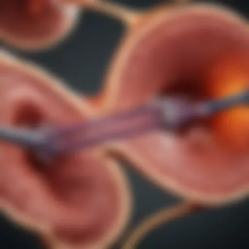 Illustration showing the aging kidney structure and function