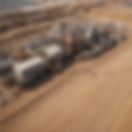 Aerial view of modern sand manufacturing facility