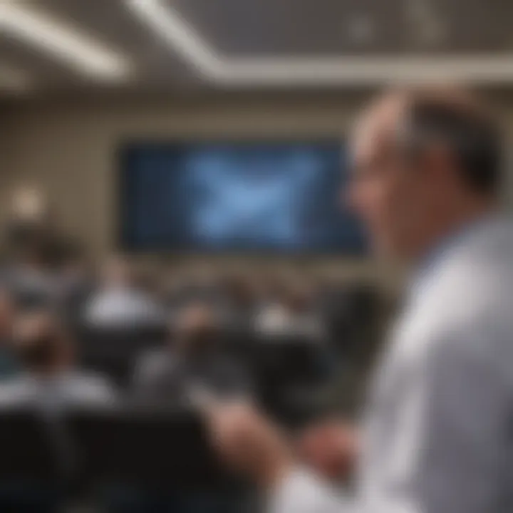Matthew Katz conducting a seminar on cancer care