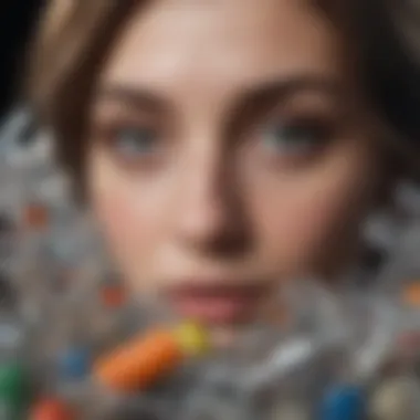 The Environmental Toll of Plastic Waste An artistic representation of the environmental impact of plastic pollution.