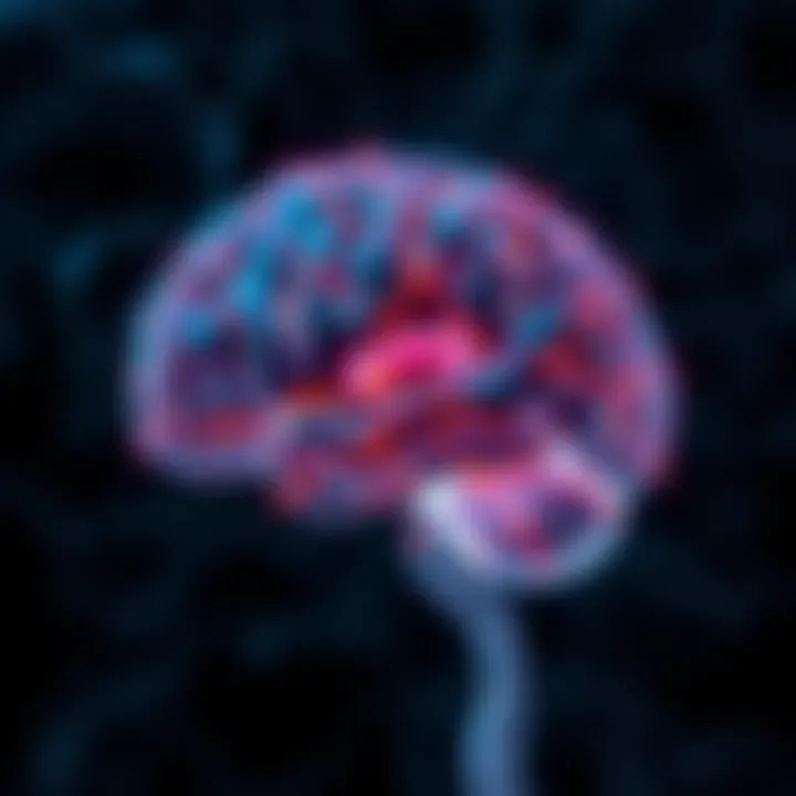 Neural Pathways Affected by Naltrexone Brain activity illustration showing pathways affected by naltrexone