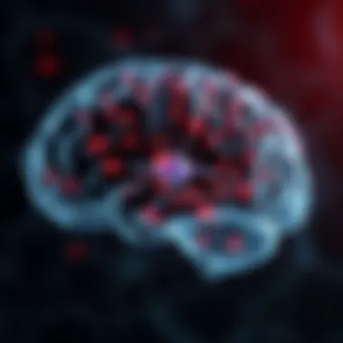 Diagram illustrating neural pathways affected by TMS
