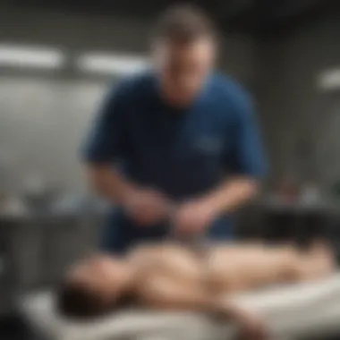 Demonstration of Pediatric BLS Techniques Healthcare professional demonstrating pediatric BLS techniques