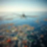 Aerial view of plastic debris in the Pacific Ocean