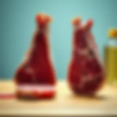 Visual representation of processed vs unprocessed meats